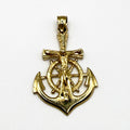 10K Yellow Gold Mariner Cross Pendant – 1.5 in
