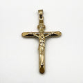 10K Yellow Gold Pipe Crucifix Pendant – 2 in