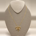 18K Yellow Gold Dragonfly Necklace with CZ – 18 in