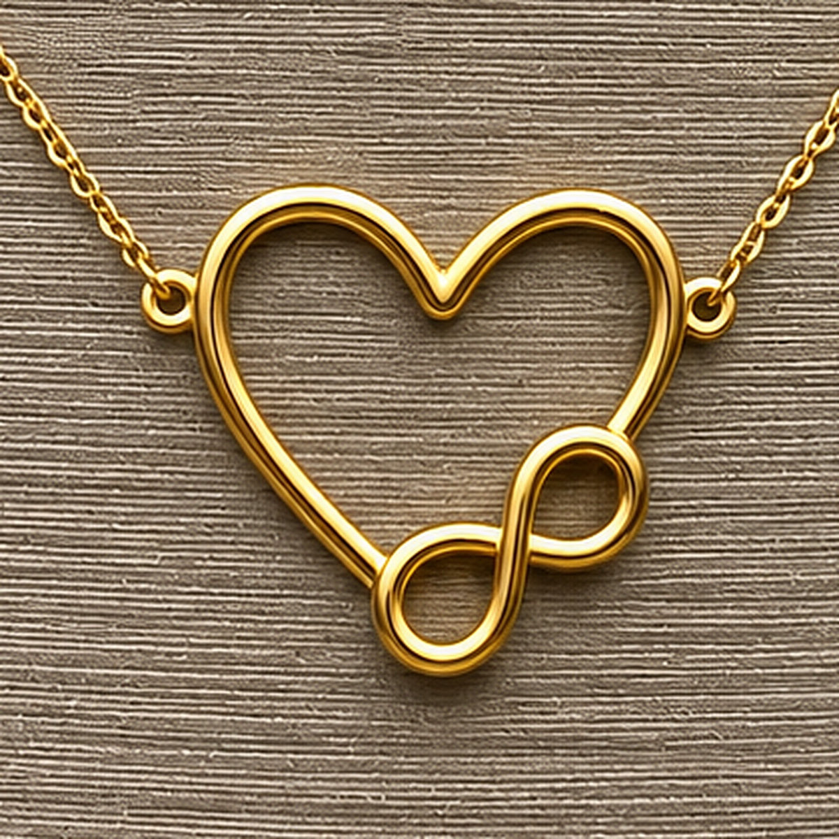 18K Yellow Gold Heart & Infinity Necklace – 18 in