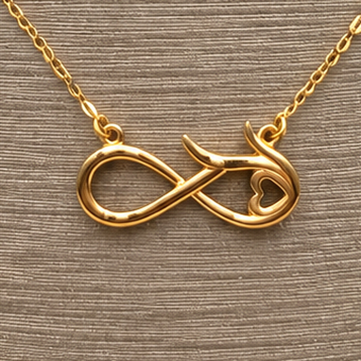 18K Yellow Gold Infinity Heart Necklace – 17 in