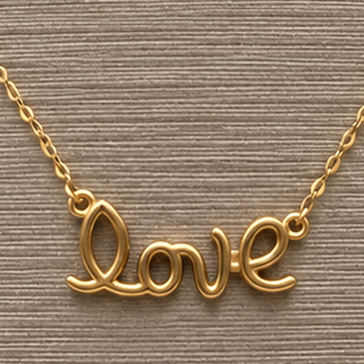 18K Yellow Gold "Love" Script Necklace – 17.5 in