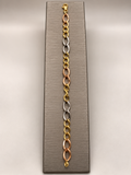 14K Tri-Tone Gold Link Bracelet – 8 in